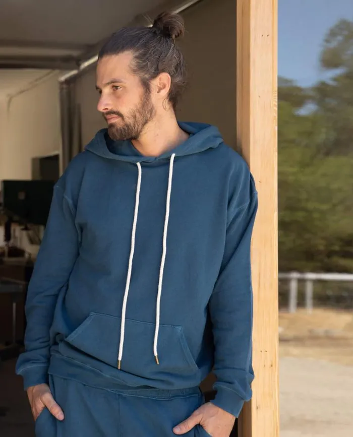 Sweatshirts Men039s The Great The Men039s Gym Drawstring Hoodie Dark Denim