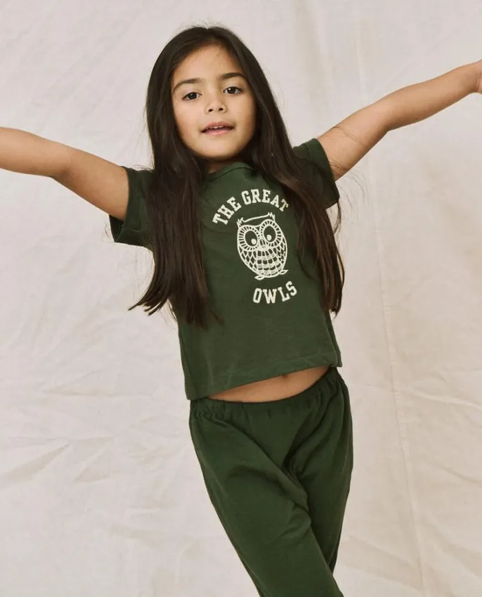 Tshirts Little039s The Great The Little Boxy Crew Dark Forest With Owl Graphic