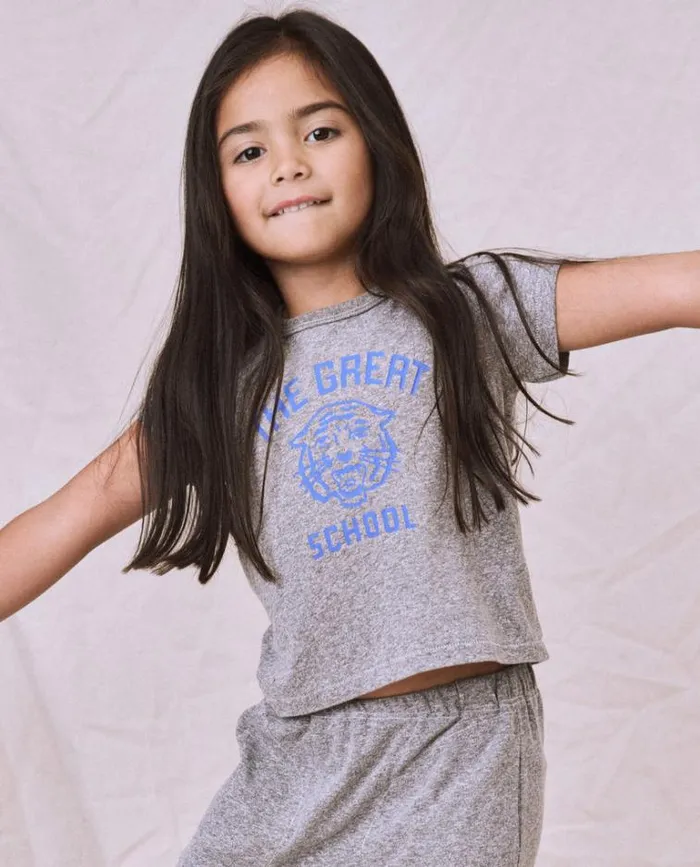 Tshirts Little039s The Great The Little Boxy Crew Heather Grey With Wild Cat Graphic Tshirts Little039s The Great The Little Boxy Crew Heather Grey With Wild Cat Graphic