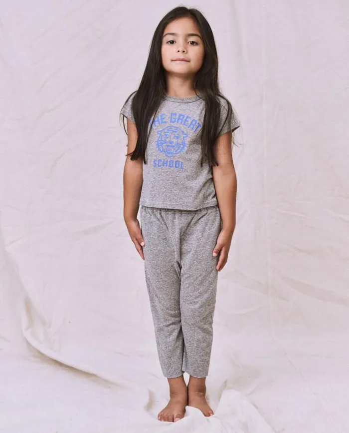 Tshirts Little039s The Great The Little Boxy Crew Heather Grey With Wild Cat Graphic