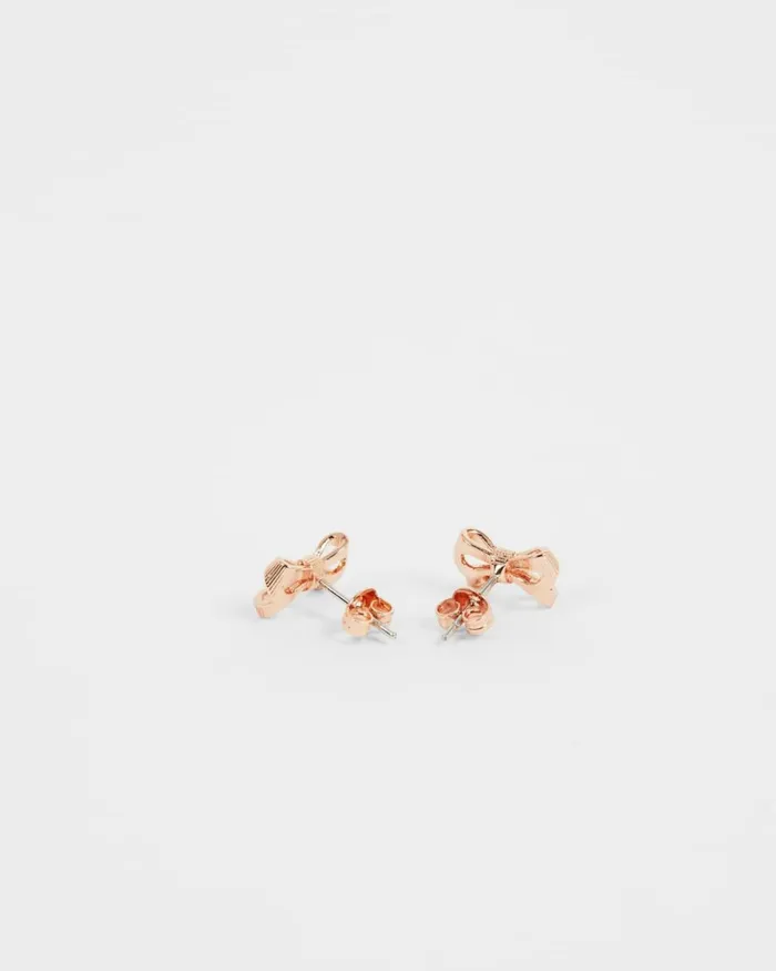 TBJ2666 Petite Bow Stud Earring Rosegold Color Women Ted Baker Jewelry