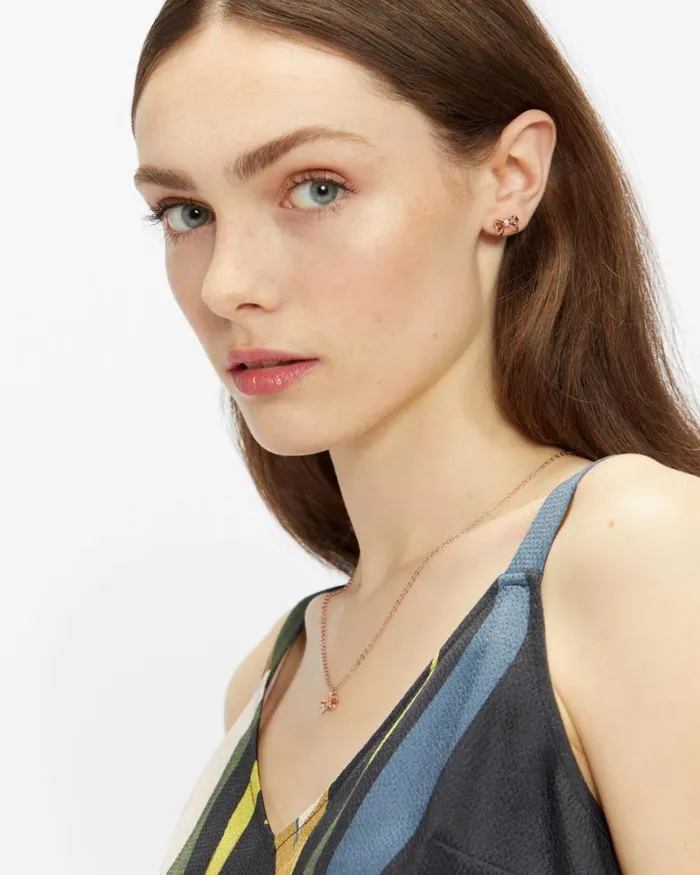 TBJ2666 Petite Bow Stud Earring Rosegold Color Women Ted Baker Jewelry TBJ2666 Petite Bow Stud Earring Rosegold Color Women Ted Baker Jewelry