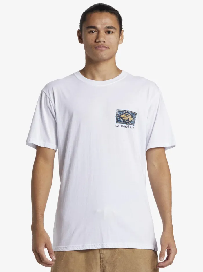 Tees Men Quiksilver Black Flash TShirt White Tees Men Quiksilver Black Flash TShirt White