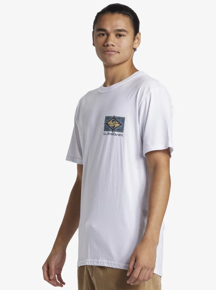 Tees Men Quiksilver Black Flash TShirt White Tees Men Quiksilver Black Flash TShirt White