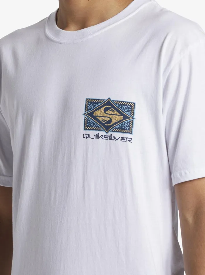 Tees Men Quiksilver Black Flash TShirt White Tees Men Quiksilver Black Flash TShirt White
