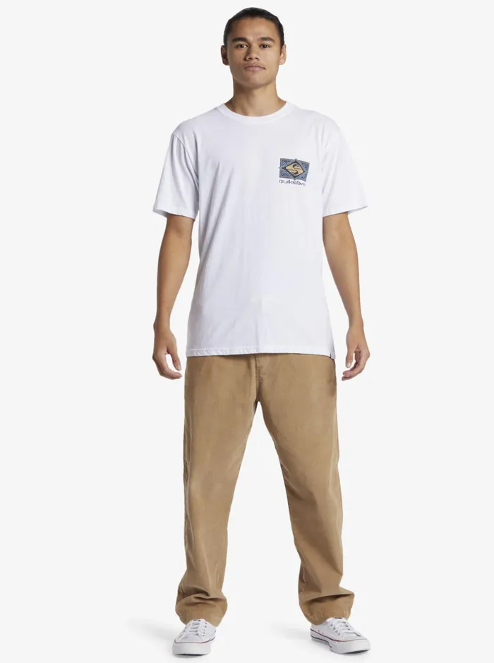 Tees Men Quiksilver Black Flash TShirt White Tees Men Quiksilver Black Flash TShirt White