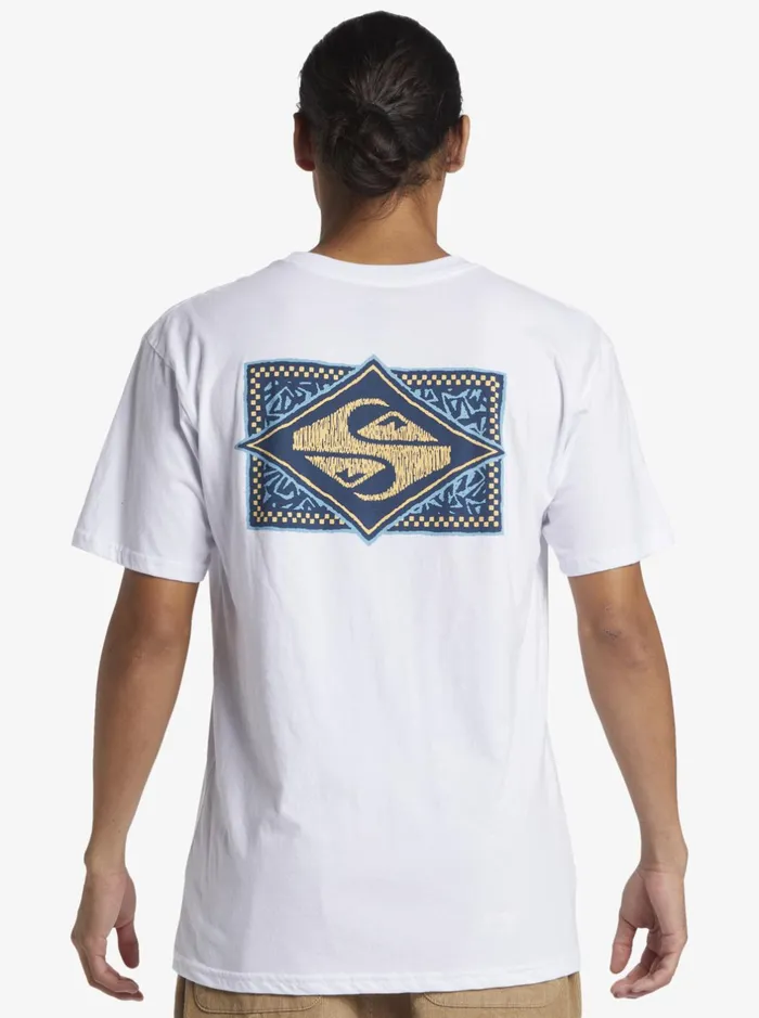 Tees Men Quiksilver Black Flash TShirt White Tees Men Quiksilver Black Flash TShirt White