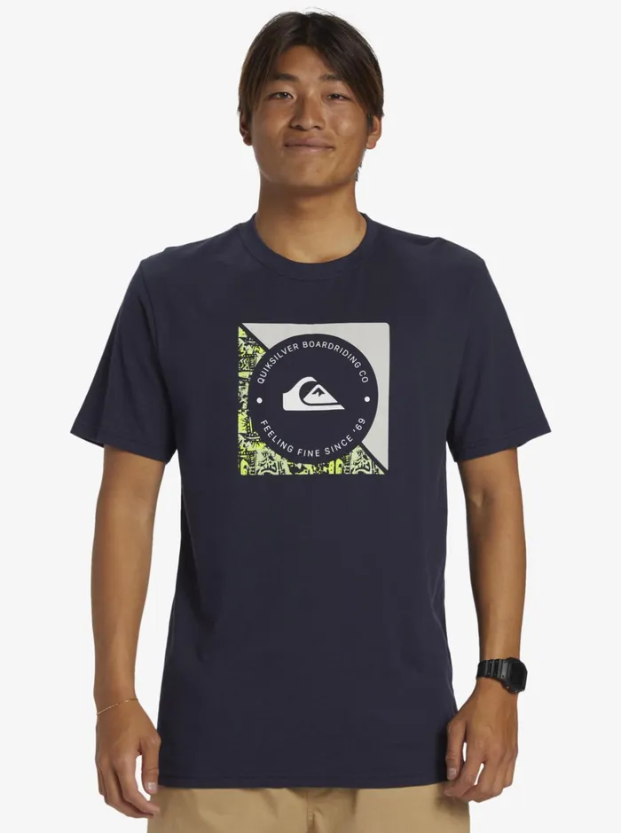 Tees Men Quiksilver Boardshort Linked TShirt Navy Blazer Tees Men Quiksilver Boardshort Linked TShirt Navy Blazer