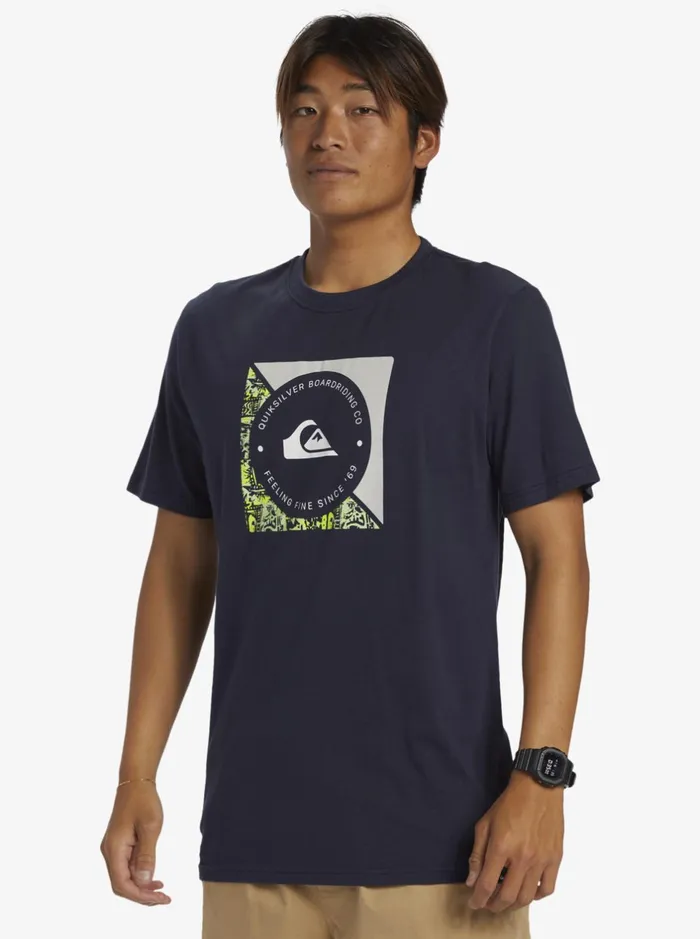 Tees Men Quiksilver Boardshort Linked TShirt Navy Blazer Tees Men Quiksilver Boardshort Linked TShirt Navy Blazer
