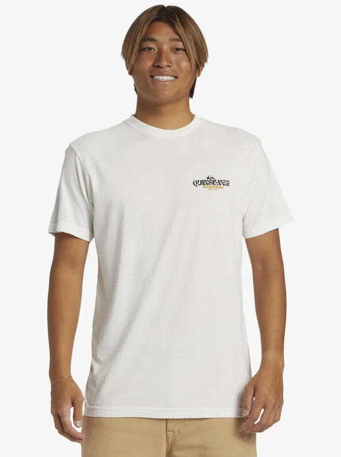 Tees Men Quiksilver Bold Move TShirt Antique White Tees Men Quiksilver Bold Move TShirt Antique White