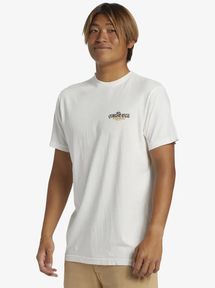 Tees Men Quiksilver Bold Move TShirt Antique White Tees Men Quiksilver Bold Move TShirt Antique White