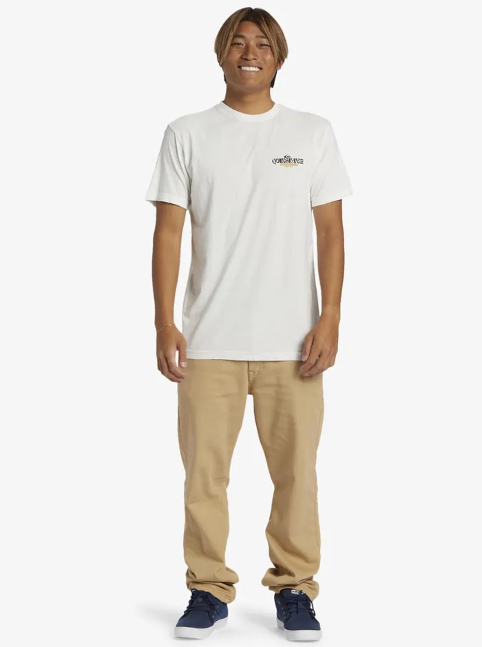 Tees Men Quiksilver Bold Move TShirt Antique White Tees Men Quiksilver Bold Move TShirt Antique White
