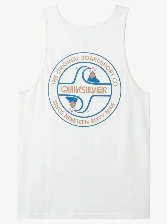 Tees Men Quiksilver Circle Back Tank Top White Tees Men Quiksilver Circle Back Tank Top White