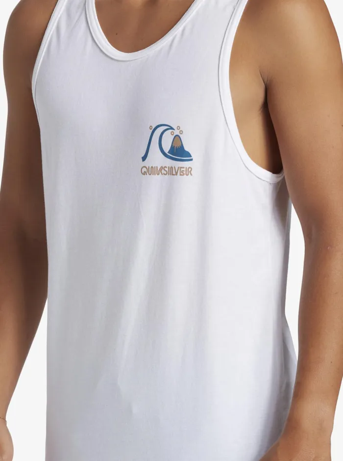 Tees Men Quiksilver Circle Back Tank Top White Tees Men Quiksilver Circle Back Tank Top White