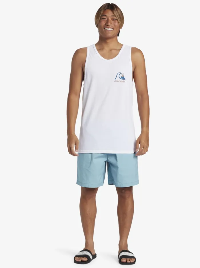 Tees Men Quiksilver Circle Back Tank Top White Tees Men Quiksilver Circle Back Tank Top White