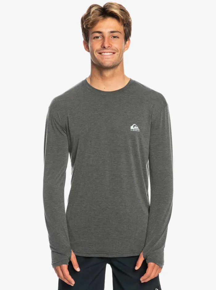 Tees Men Quiksilver Coastal Run Long Sleeve TShirt Black Heather Tees Men Quiksilver Coastal Run Long Sleeve TShirt Black Heather
