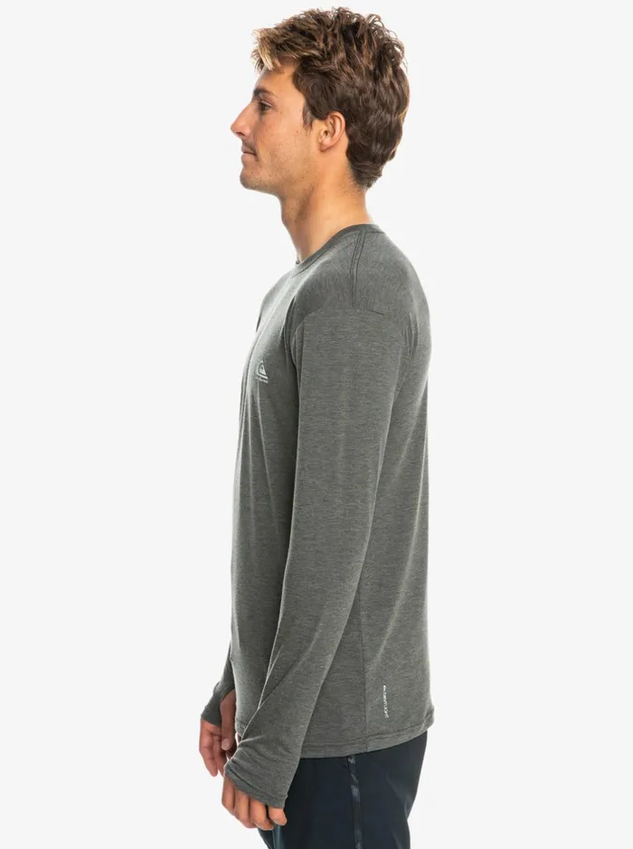Tees Men Quiksilver Coastal Run Long Sleeve TShirt Black Heather Tees Men Quiksilver Coastal Run Long Sleeve TShirt Black Heather