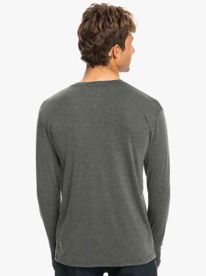Tees Men Quiksilver Coastal Run Long Sleeve TShirt Black Heather Tees Men Quiksilver Coastal Run Long Sleeve TShirt Black Heather