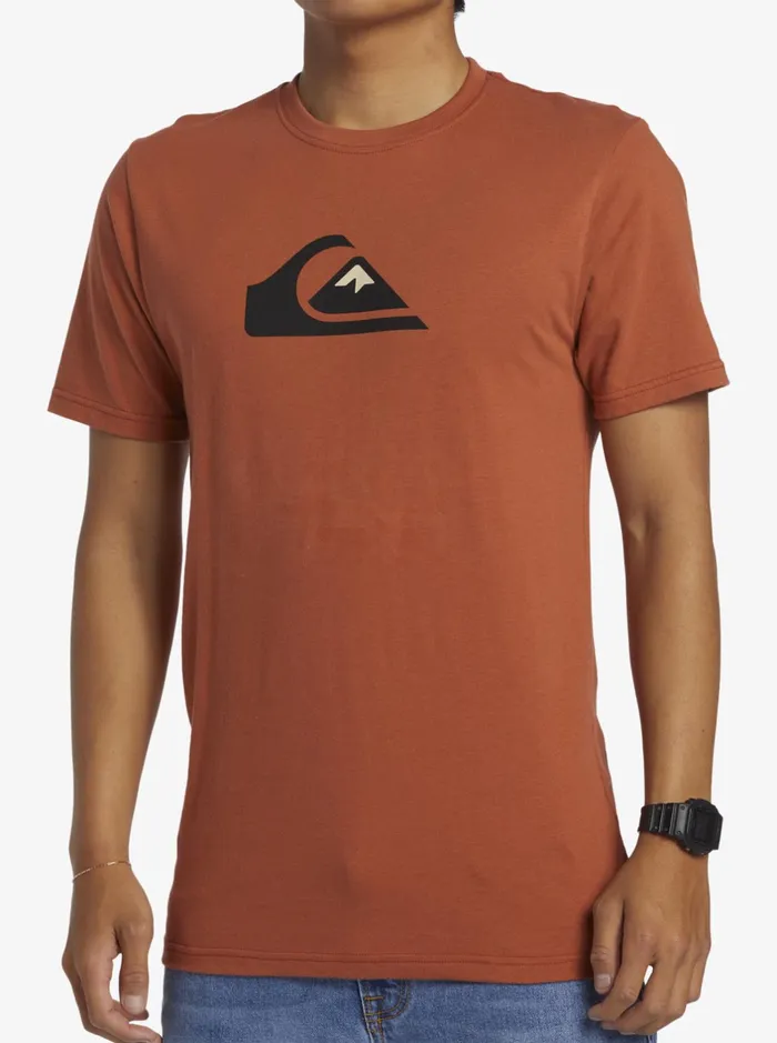Tees Men Quiksilver Comp Logo TShirt Baked Clay Tees Men Quiksilver Comp Logo TShirt Baked Clay