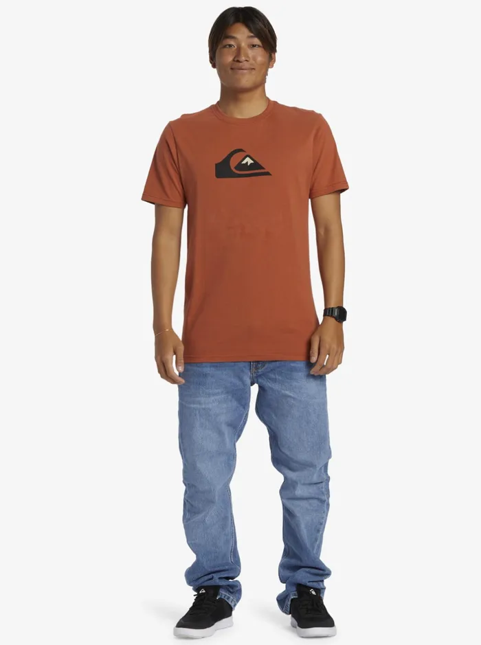 Tees Men Quiksilver Comp Logo TShirt Baked Clay Tees Men Quiksilver Comp Logo TShirt Baked Clay