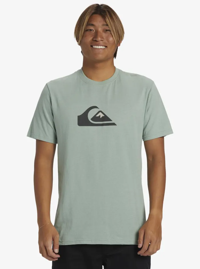 Tees Men Quiksilver Comp Logo TShirt Iceberg Green Tees Men Quiksilver Comp Logo TShirt Iceberg Green