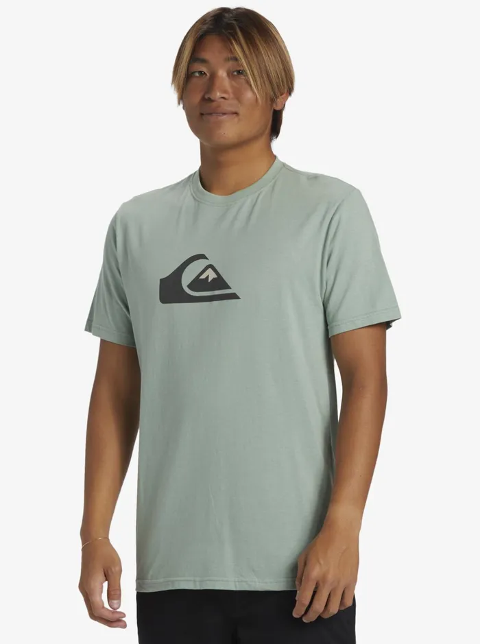 Tees Men Quiksilver Comp Logo TShirt Iceberg Green Tees Men Quiksilver Comp Logo TShirt Iceberg Green