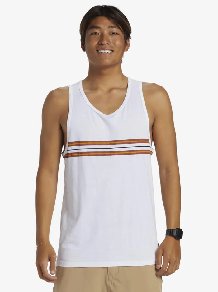 Tees Men Quiksilver Everyday Stripe Tank Top White