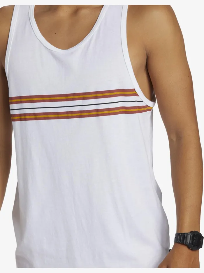 Tees Men Quiksilver Everyday Stripe Tank Top White Tees Men Quiksilver Everyday Stripe Tank Top White