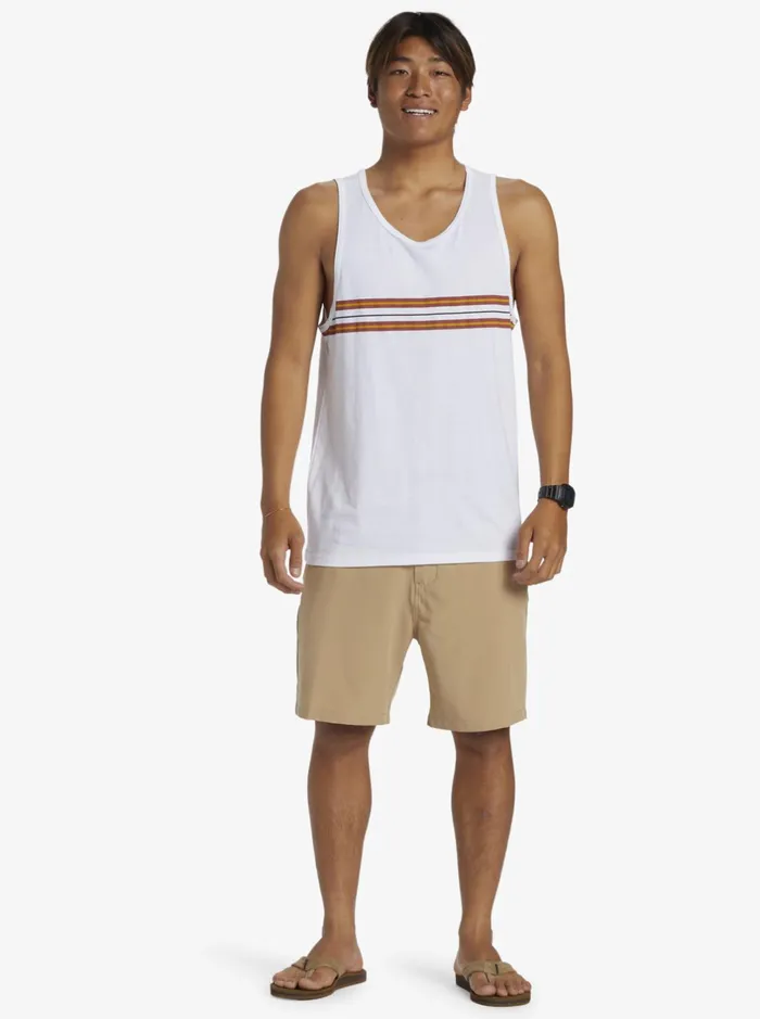 Tees Men Quiksilver Everyday Stripe Tank Top White Tees Men Quiksilver Everyday Stripe Tank Top White