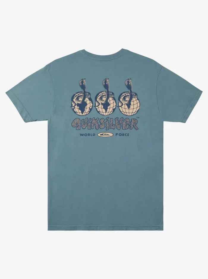 Tees Men Quiksilver Global Force Mtz TShirt Aegean Blue Tees Men Quiksilver Global Force Mtz TShirt Aegean Blue