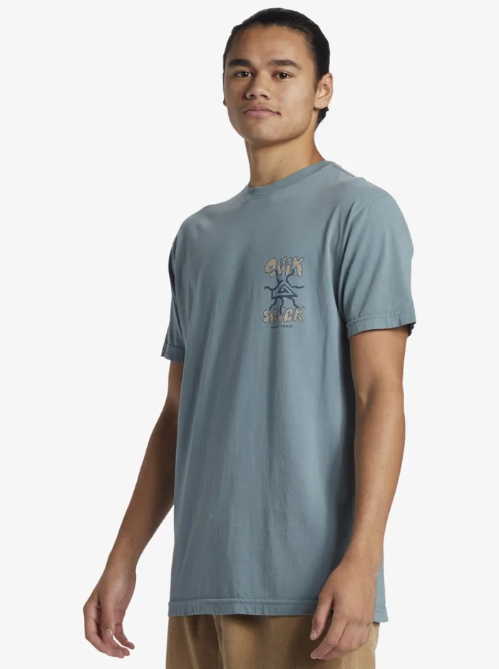 Tees Men Quiksilver Global Force Mtz TShirt Aegean Blue Tees Men Quiksilver Global Force Mtz TShirt Aegean Blue