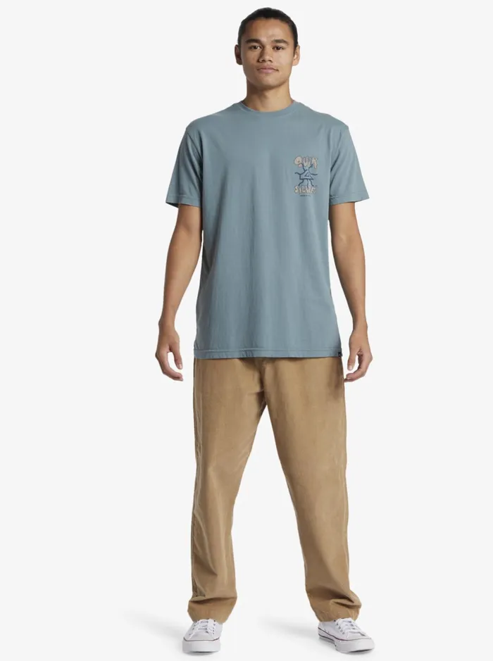 Tees Men Quiksilver Global Force Mtz TShirt Aegean Blue Tees Men Quiksilver Global Force Mtz TShirt Aegean Blue