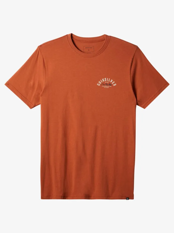 Tees Men Quiksilver Logo Lockup TShirt Baked Clay