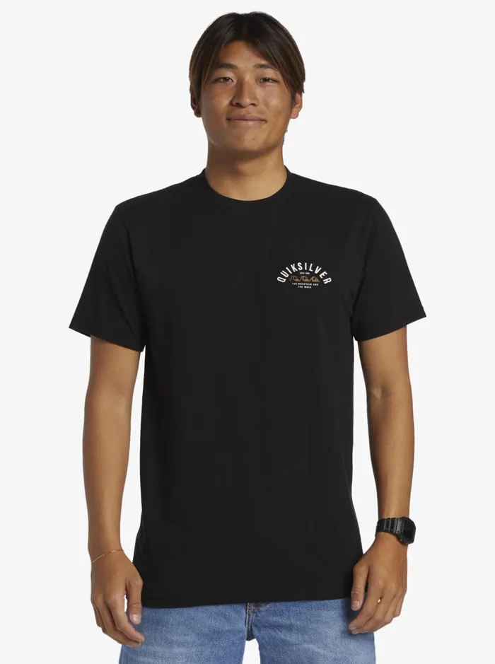 Tees Men Quiksilver Logo Lockup TShirt Black Tees Men Quiksilver Logo Lockup TShirt Black