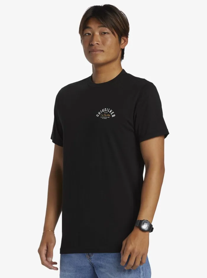 Tees Men Quiksilver Logo Lockup TShirt Black Tees Men Quiksilver Logo Lockup TShirt Black
