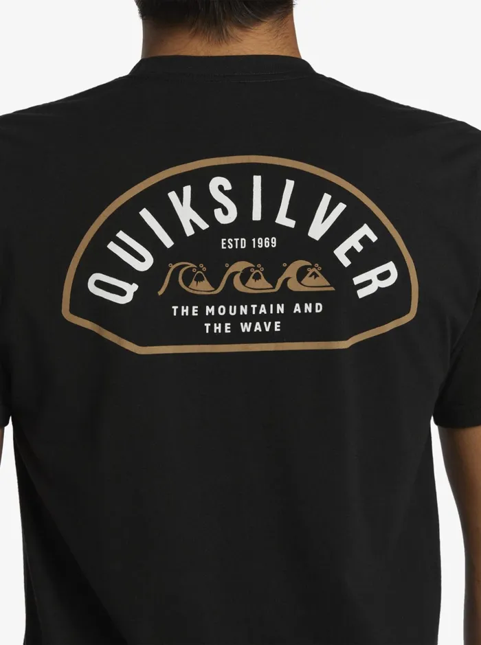 Tees Men Quiksilver Logo Lockup TShirt Black Tees Men Quiksilver Logo Lockup TShirt Black
