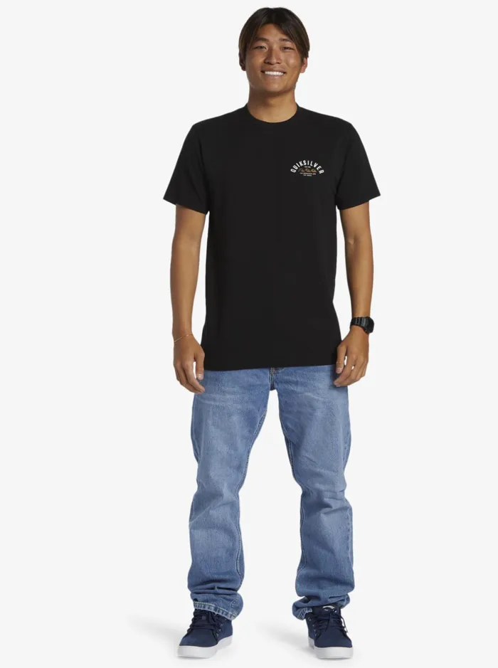 Tees Men Quiksilver Logo Lockup TShirt Black Tees Men Quiksilver Logo Lockup TShirt Black