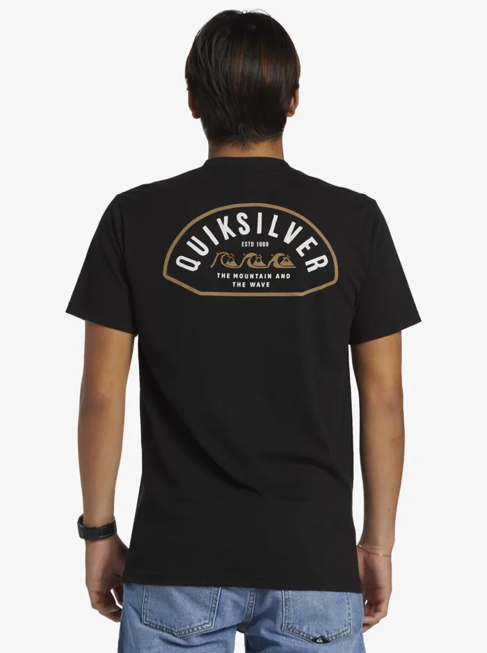 Tees Men Quiksilver Logo Lockup TShirt Black Tees Men Quiksilver Logo Lockup TShirt Black