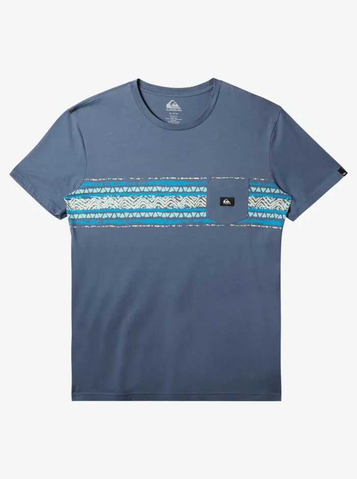 Tees Men Quiksilver Mesa Stripe Pocket TShirt Bering Sea