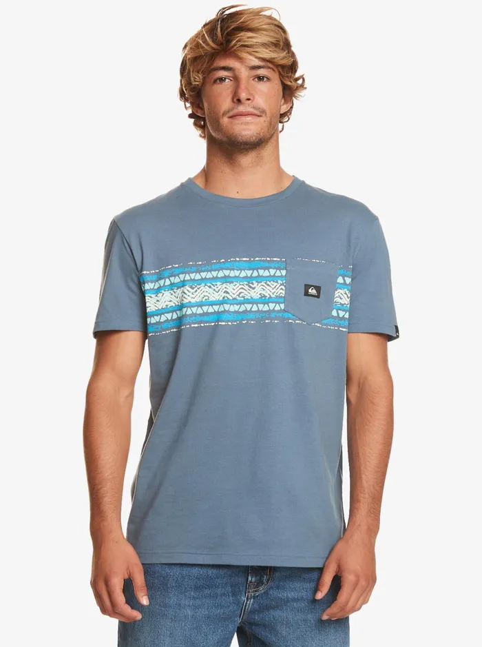 Tees Men Quiksilver Mesa Stripe Pocket TShirt Bering Sea Tees Men Quiksilver Mesa Stripe Pocket TShirt Bering Sea