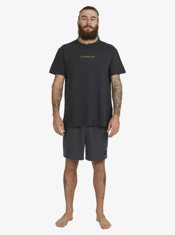 Tees Men Quiksilver Mikey Wright TShirt Black Tees Men Quiksilver Mikey Wright TShirt Black