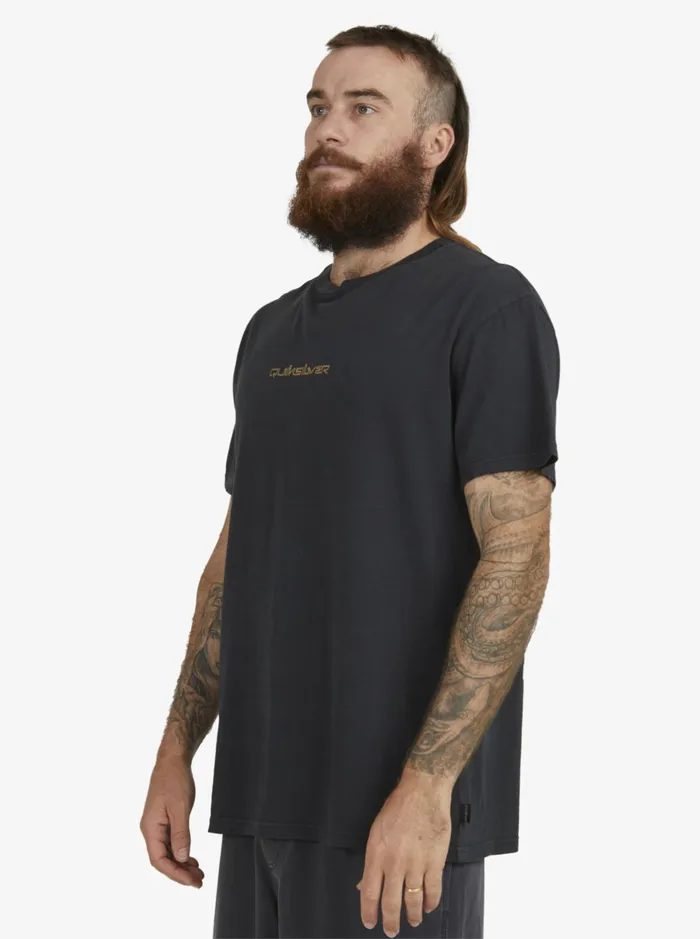 Tees Men Quiksilver Mikey Wright TShirt Black Tees Men Quiksilver Mikey Wright TShirt Black