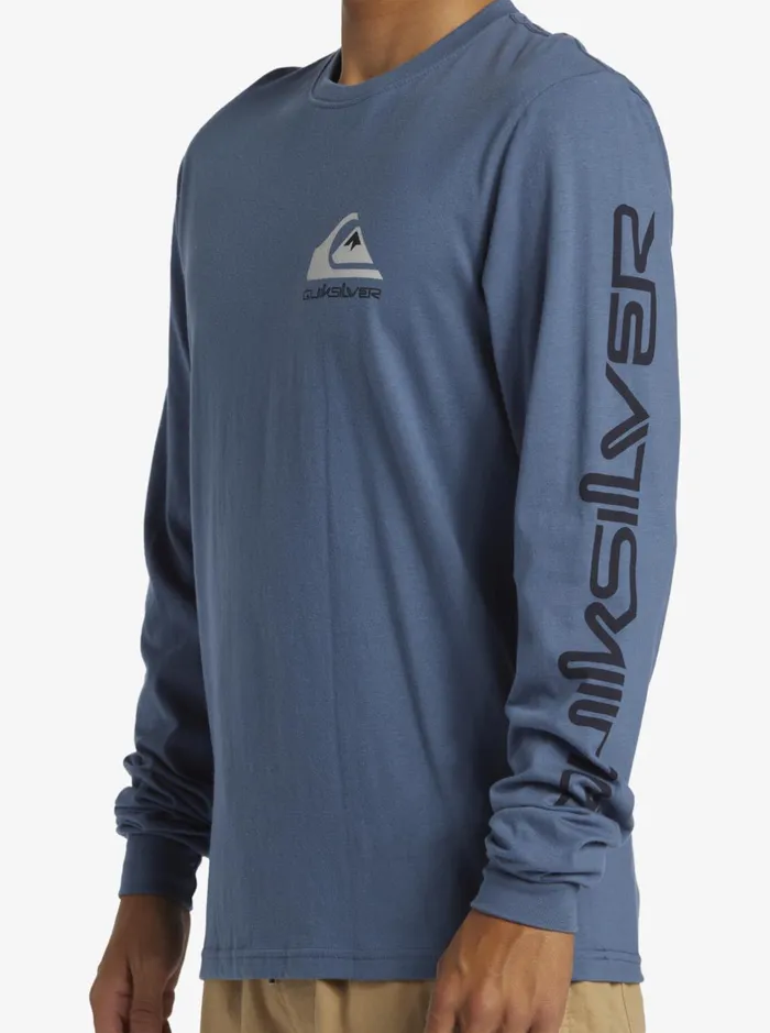 Tees Men Quiksilver Omni Logo Long Sleeve TShirt Bering Sea Tees Men Quiksilver Omni Logo Long Sleeve TShirt Bering Sea