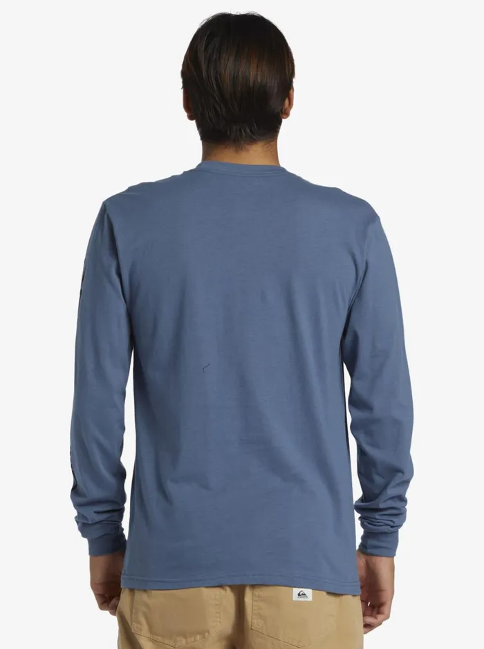 Tees Men Quiksilver Omni Logo Long Sleeve TShirt Bering Sea Tees Men Quiksilver Omni Logo Long Sleeve TShirt Bering Sea