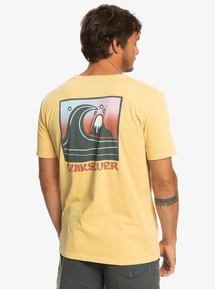 Tees Men Quiksilver Qs Bubble Stamp TShirt Wheat Tees Men Quiksilver Qs Bubble Stamp TShirt Wheat