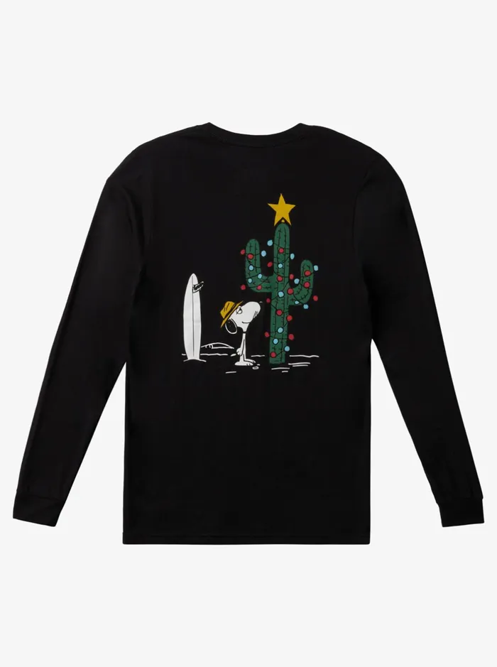 Tees Men Quiksilver Quiksilver X Peanuts Xmas In Baja Long Sleeve TShirt Black Tees Men Quiksilver Quiksilver X Peanuts Xmas In Baja Long Sleeve TShirt Black