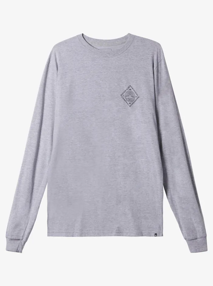 Tees Men Quiksilver Scenic View Long Sleeve TShirt Athletic Heather