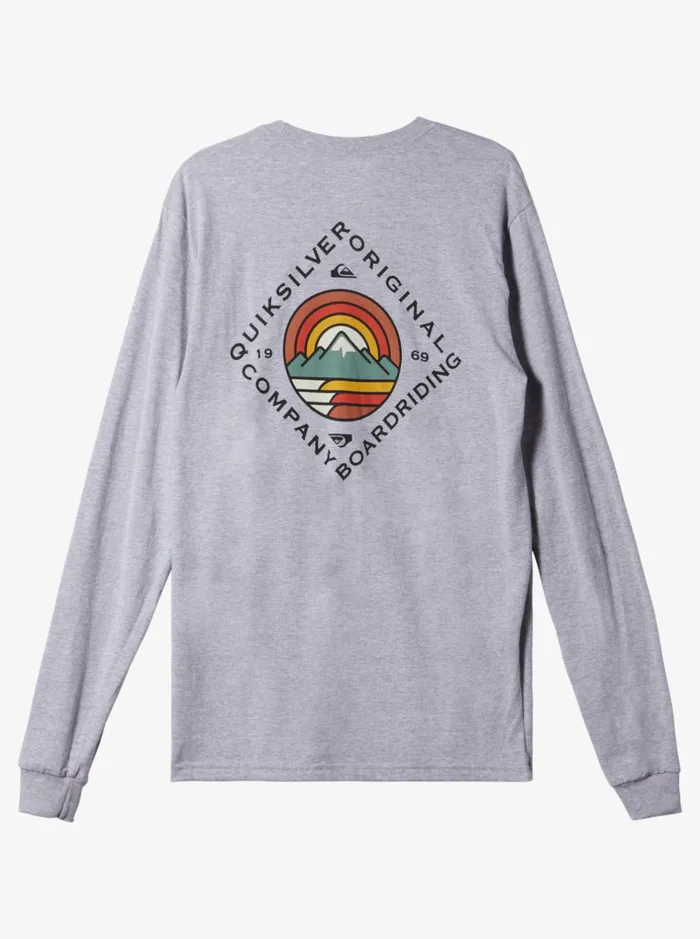 Tees Men Quiksilver Scenic View Long Sleeve TShirt Athletic Heather Tees Men Quiksilver Scenic View Long Sleeve TShirt Athletic Heather
