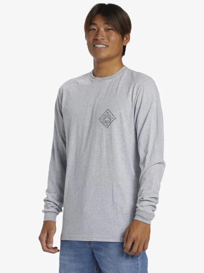 Tees Men Quiksilver Scenic View Long Sleeve TShirt Athletic Heather Tees Men Quiksilver Scenic View Long Sleeve TShirt Athletic Heather