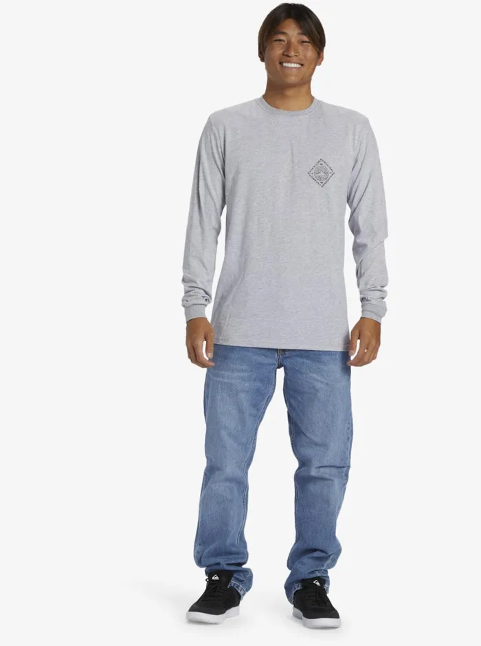 Tees Men Quiksilver Scenic View Long Sleeve TShirt Athletic Heather Tees Men Quiksilver Scenic View Long Sleeve TShirt Athletic Heather